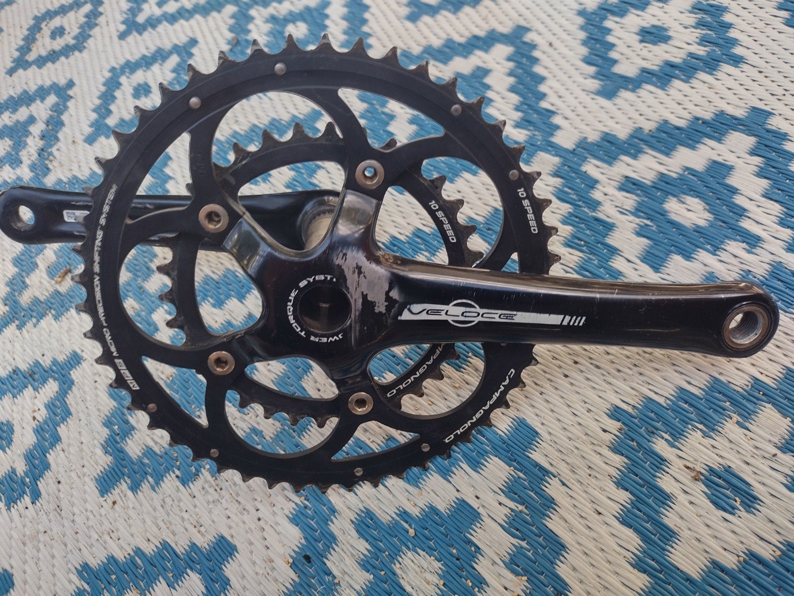 Campagnolo Veloce compact 2x10 crankset, Fietsen en Brommers, Fietsonderdelen, Ophalen of Verzenden, Gebruikt, Campagnolo, Aluminium