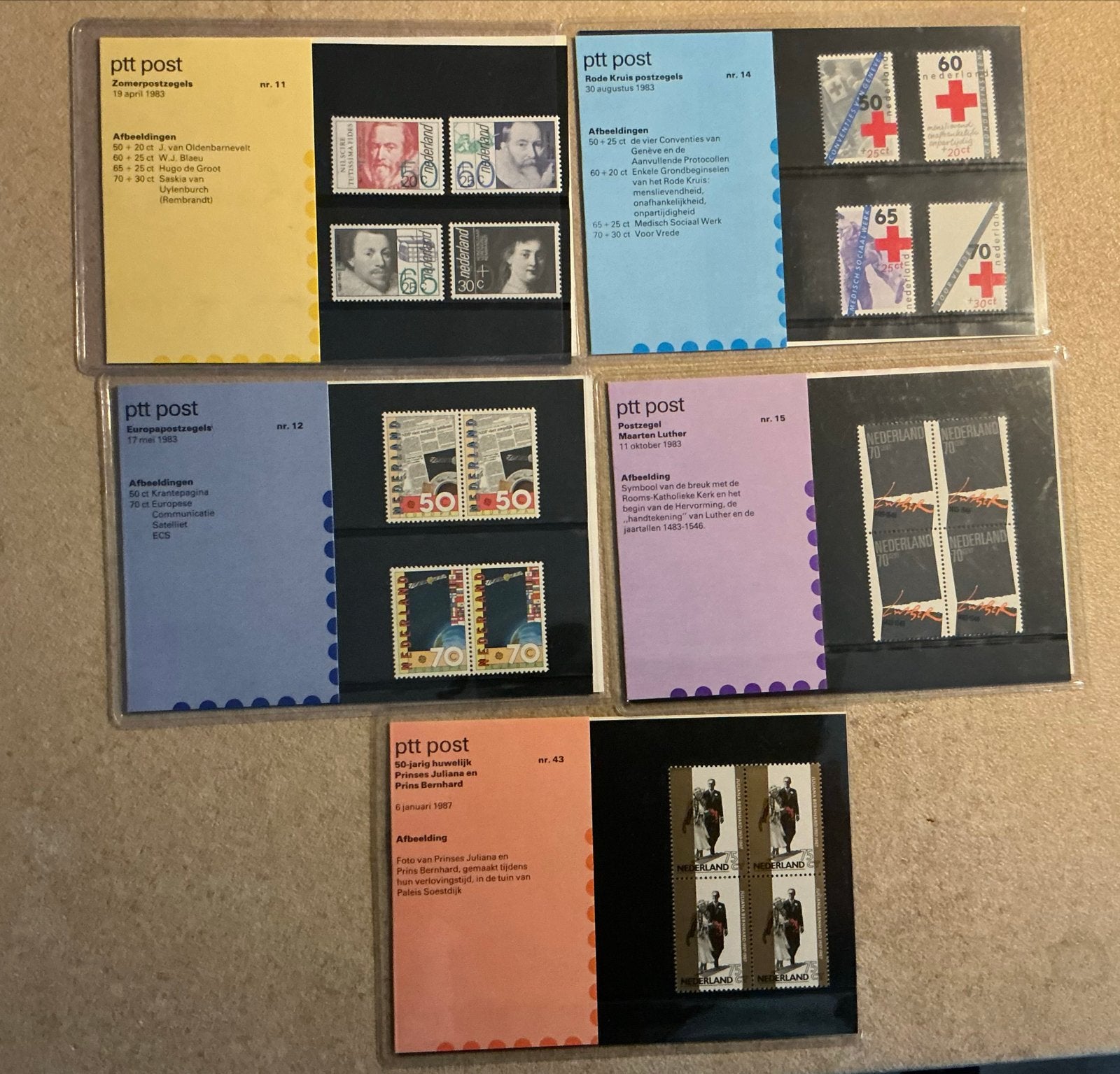 PTT Postzegelcollectie: Zomer, Rode Kruis, Europa, Luther, J, Postzegels en Munten, Postzegels | Nederland, Ophalen of Verzenden