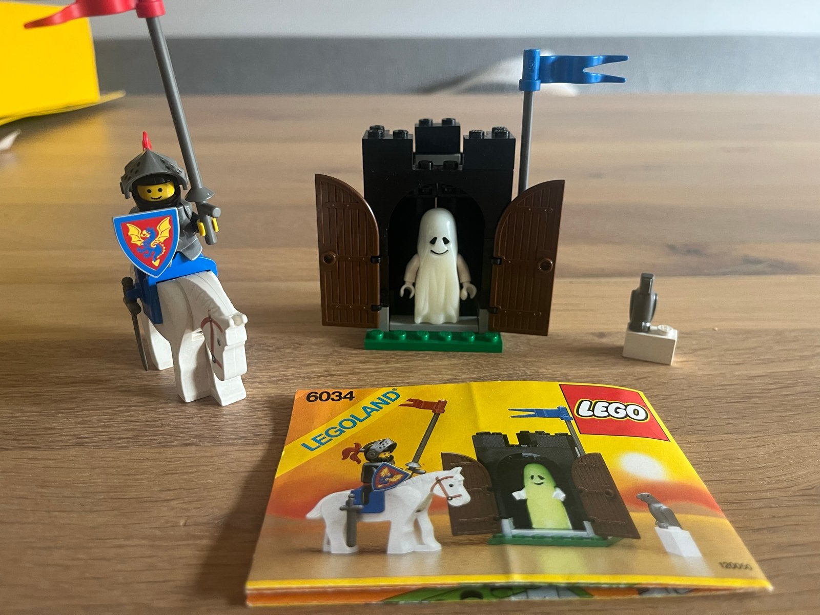 LEGO Legoland 6034 Zwarte Ridder met Spook (1990), Gebruikt, Lego, Ophalen of Verzenden, Compleet