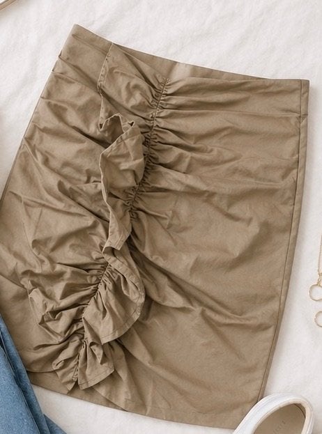 mango beige rokje met volant zgan 36, Mango, Beige, Ophalen of Verzenden, Zo goed als nieuw
