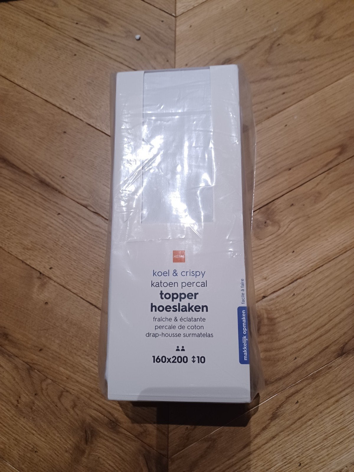 Hema Topper Hoeslaken Katoen Percal 160x200, Katoen, Ophalen of Verzenden, HEMA, Verkoelend