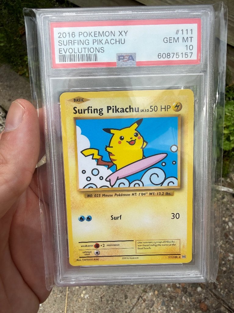 Surfing pikachu PSA10, Ophalen of Verzenden, Zo goed als nieuw