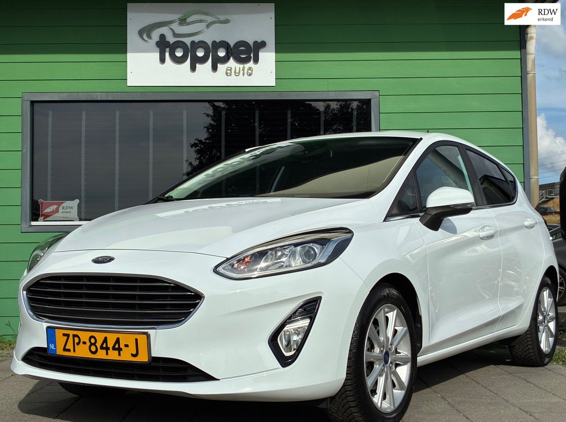 Ford Fiesta 1.0 EcoBoost Titanium|Automaat|Navigatie|CruiseC, Euro 6, 100 pk, Wit, Automatische klimaatregeling