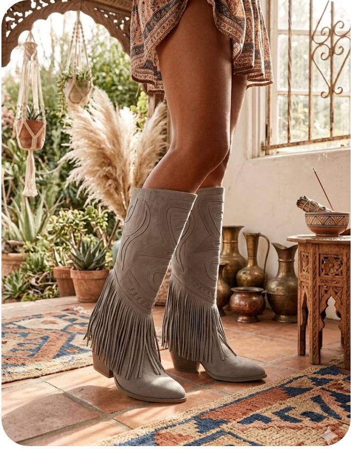 Fringle Tribal Beige boots Maat 38, Hoge laarzen, Beige, Nieuw, Ophalen of Verzenden