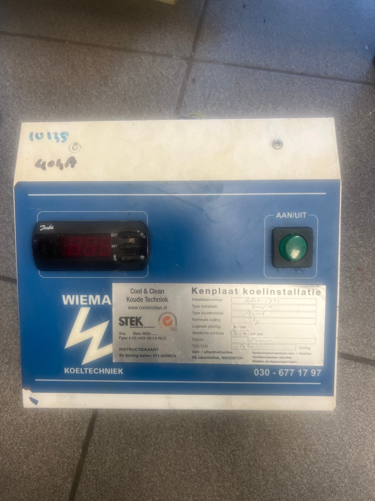 Koelinstallatie besturingskast - Cool & Clean, Ophalen of Verzenden, Gebruikt, Koelen en Ontvochtigen, Minder dan 60 m³