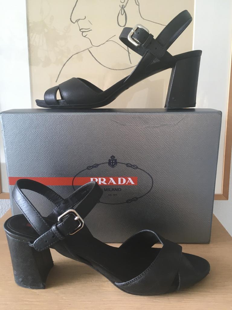 Sandalettes van Prada maat 41, Kleding | Dames, Schoenen, Prada, Verzenden, Zwart, Nieuw