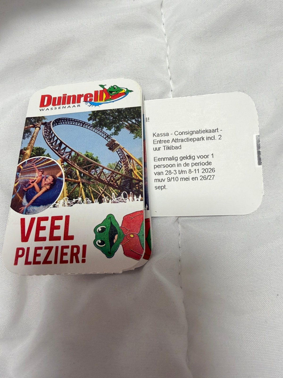 Duinrell met 2uur tikibad, Ophalen of Verzenden, Nieuw, Speelkaart(en)