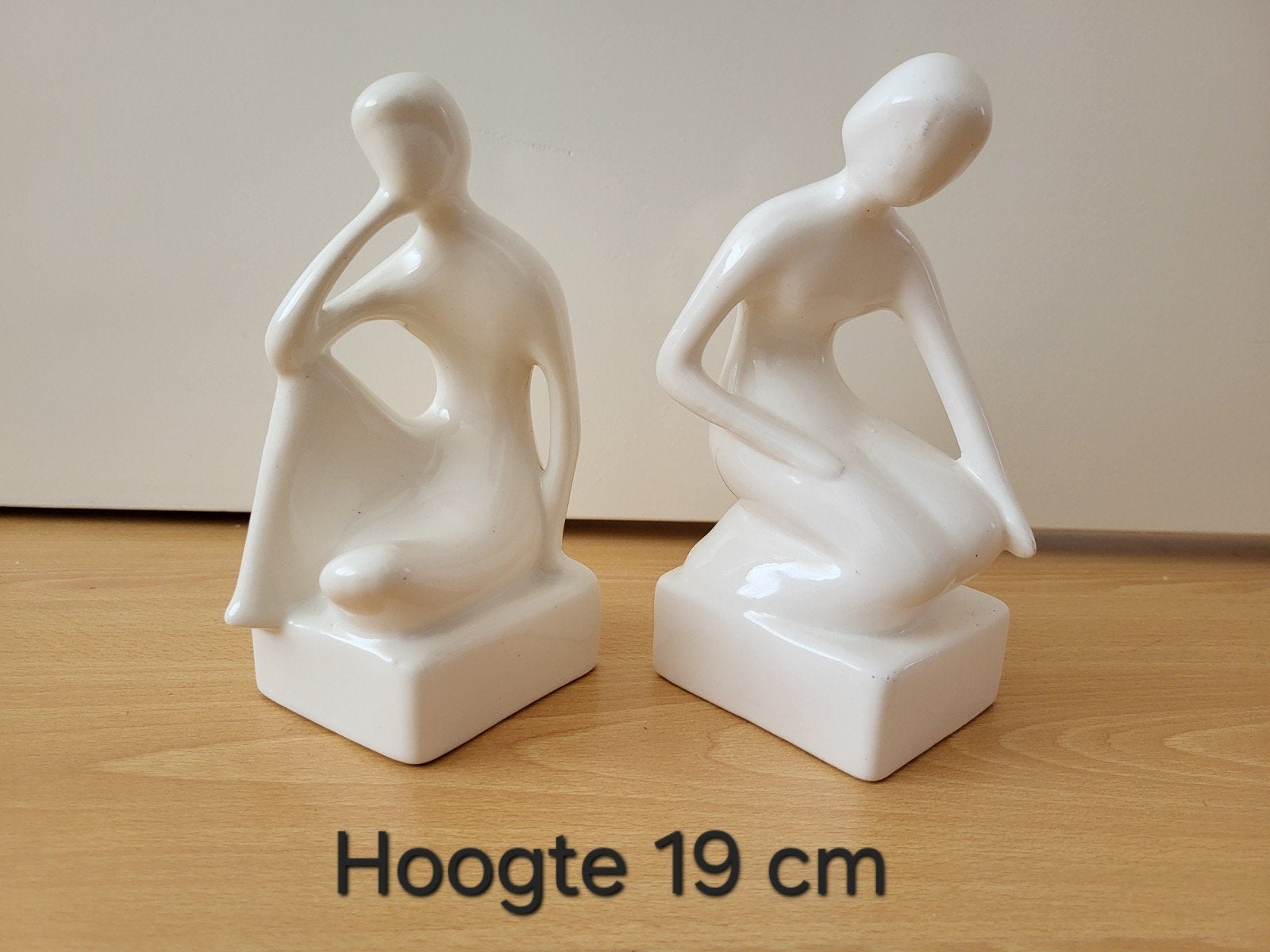 Vintage / retro royal delft beelden vrouw / boekensteun, Ophalen of Verzenden