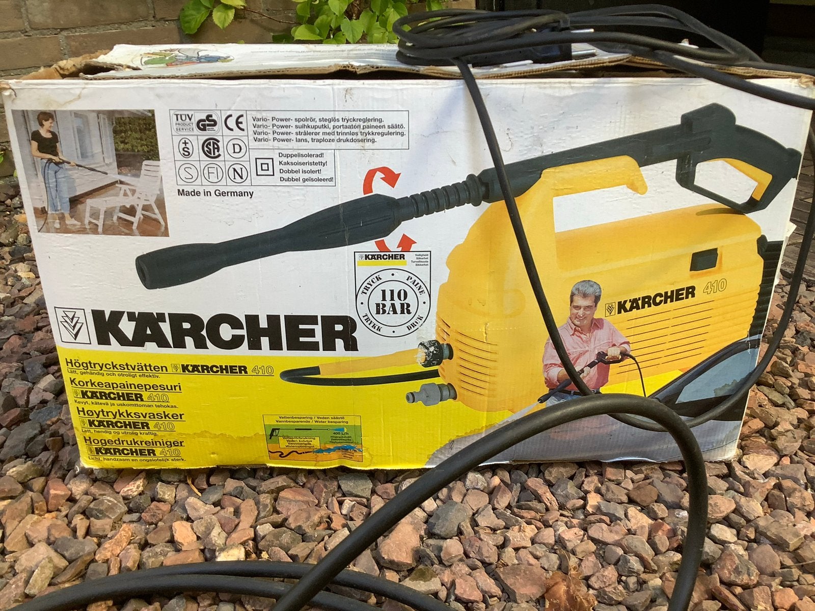 Kärcher 410 hogedrukreiniger met terrasreiniger, Tuin en Terras, Ophalen, Gebruikt, Elektrisch