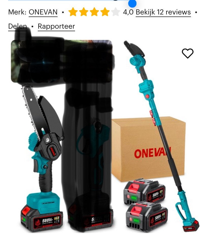 ONEVAN Accu telescoop kettingzaag - Nieuw in doos, Ophalen of Verzenden, Nieuw, Accu