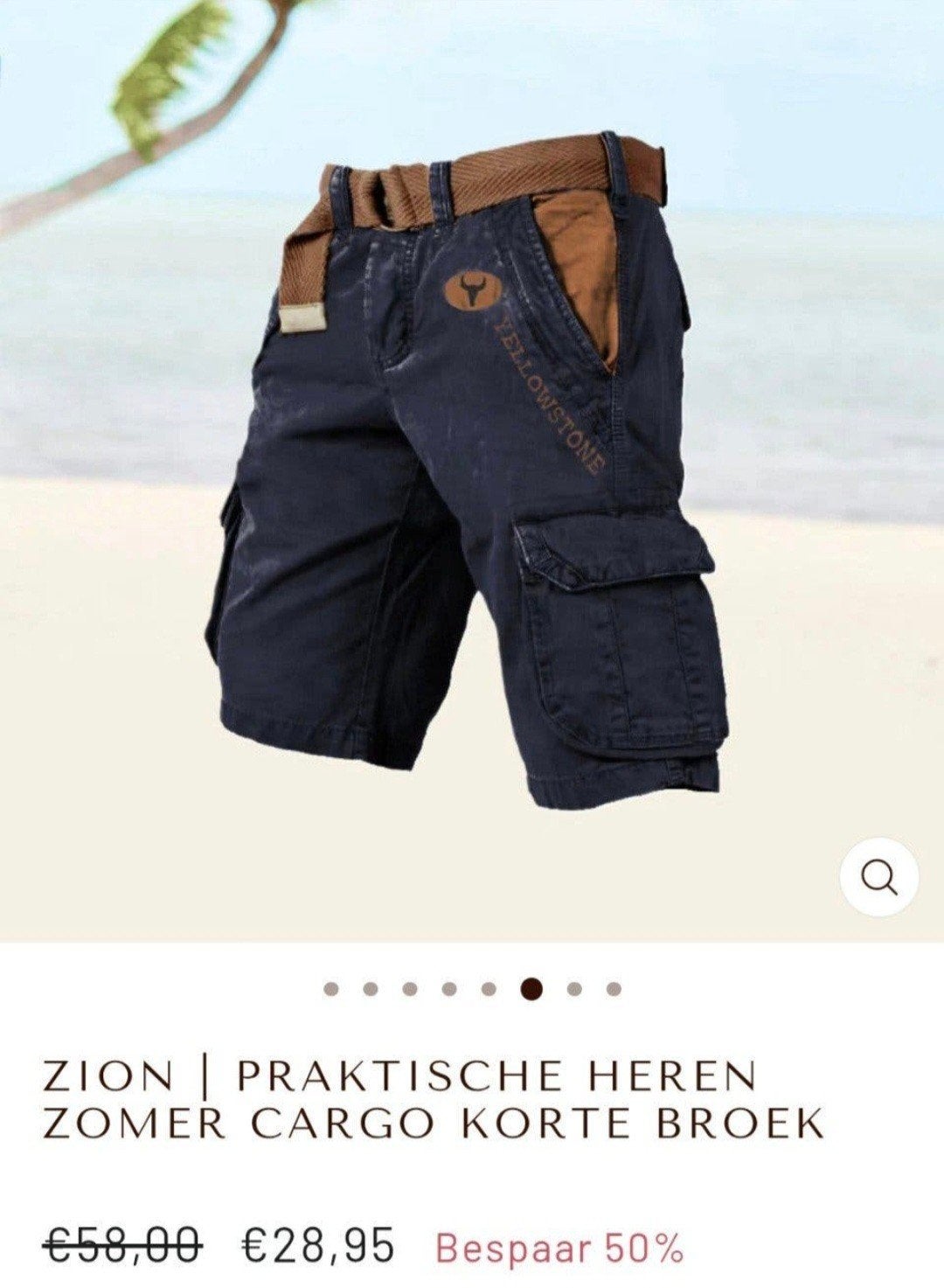 3XL ZION Praktische Heren Zomer Cargo Korte Broek, Blauw, Yellowstone, Nieuw, Overige maten