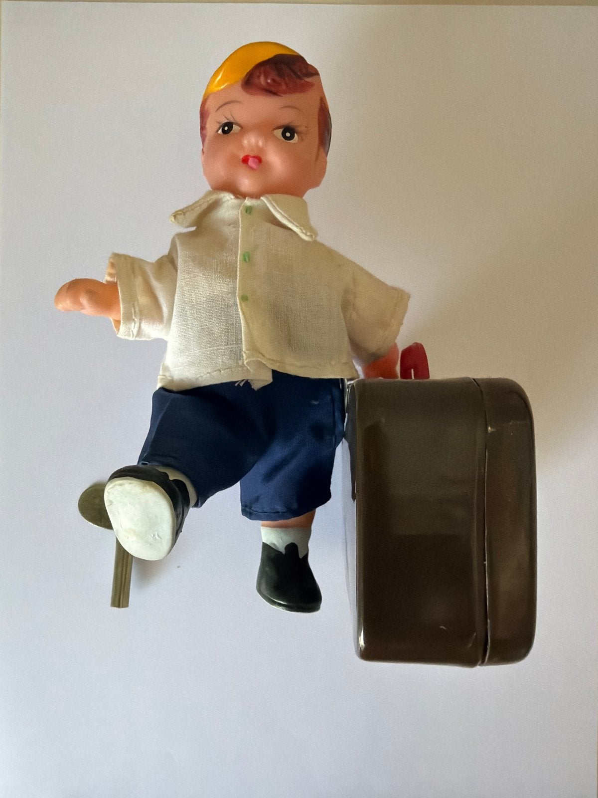 Vintage Opwindbaar Speelgoed: Young Traveller met Koffer, Ophalen of Verzenden, Zo goed als nieuw