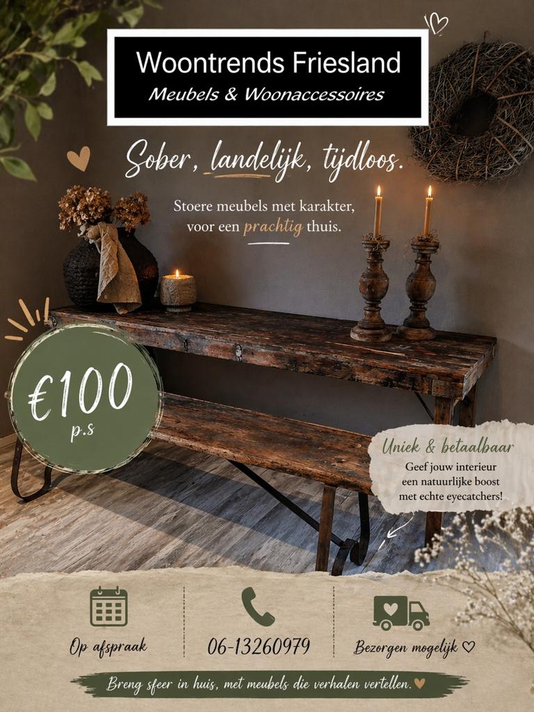 Markttafel eettafel 100 euro perstuk bezorgen mogelijk!, Ophalen of Verzenden