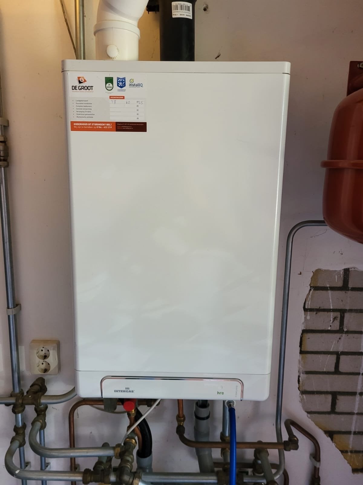 Zo goed als nieuwe Intergas Kompakt HRE 36/30 A CV-ketel, Ophalen, Hoog rendement (Hr), Cv-ketel of Combi-ketel, Minder dan 60 cm
