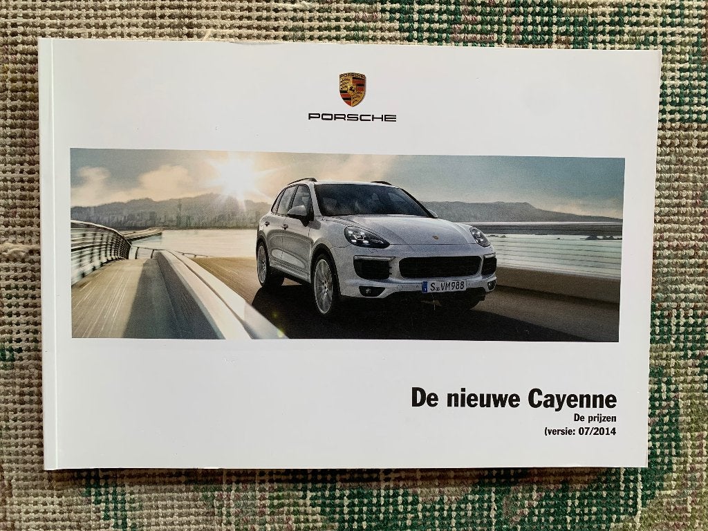 Nederlandse prijslijst Porsche Cayenne 92A facelift 2014, Porsche, Nieuw, Ophalen of Verzenden, Porsche