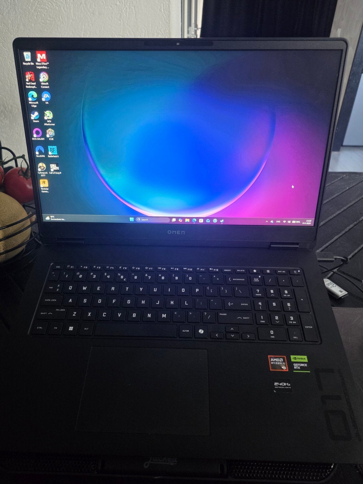 HP Omen Gaming Laptop 17.3" QHD RTX 5070 Ryzen 9 AI 32GB RAM, HP Omen, Met videokaart, Ophalen of Verzenden, Zo goed als nieuw