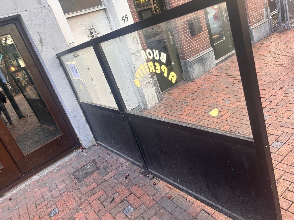 Terras scherm met glas, Ophalen, Gebruikt, Overige typen, 150 tot 300 cm