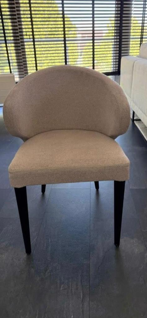 Luxe bouclé design fauteuil accentstoel beige, Overige kleuren, Ophalen of Verzenden, Zo goed als nieuw, Stof