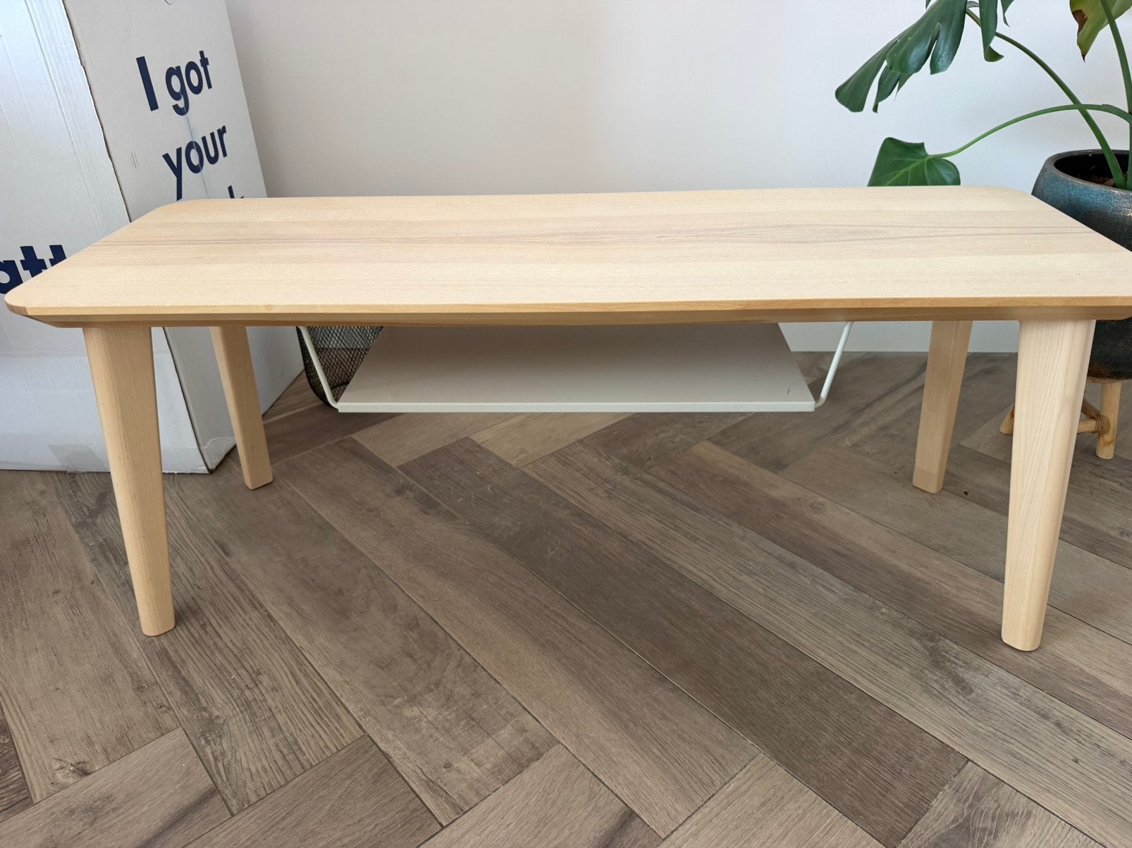 Tv meubel hout, Ophalen, 100 tot 150 cm, Grenenhout, Zo goed als nieuw