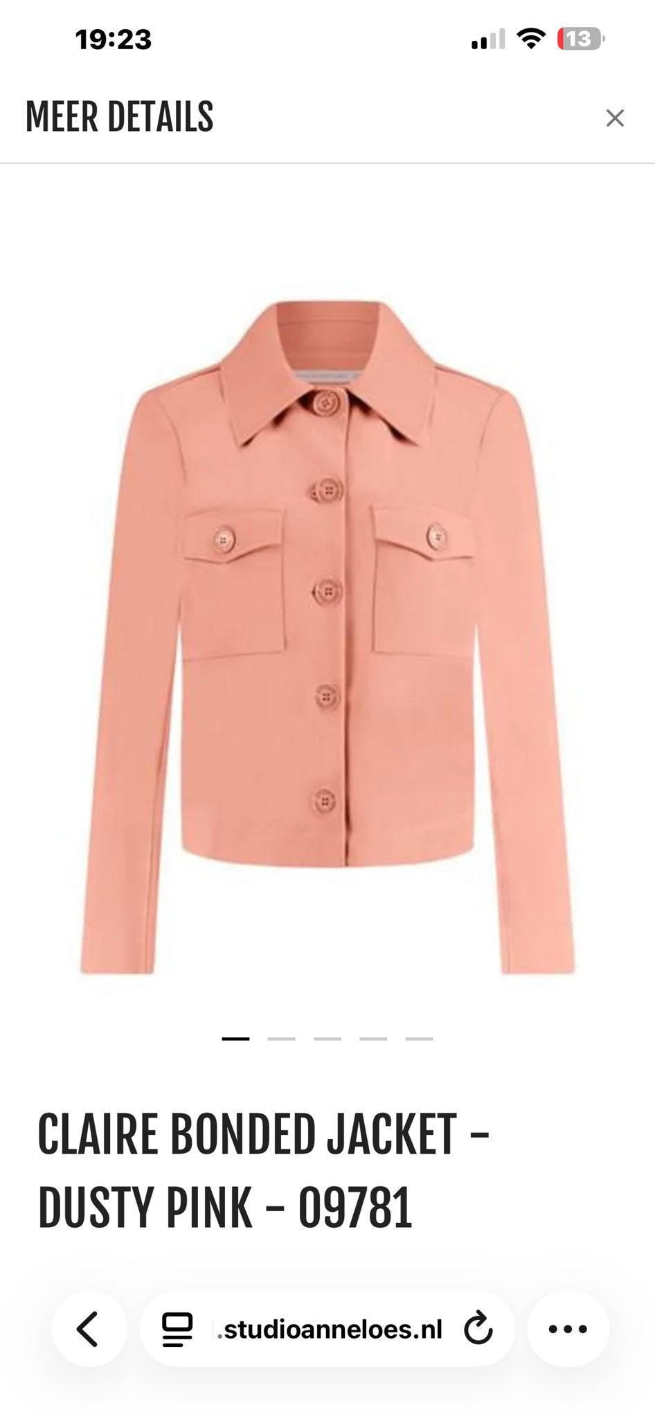 Studio Anneloes Claire Bonded Jacket Dusty Pink, Kleding | Dames, Verzenden, Zo goed als nieuw, Maat 38/40 (M), Roze