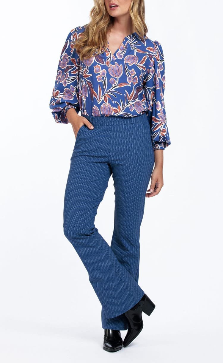 Studio anneloes flair graphic broek L night blue, Blauw, Maat 42/44 (L), Ophalen of Verzenden, Zo goed als nieuw
