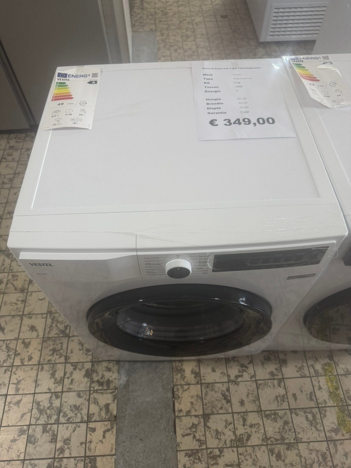 Vestel wasmachine nieuw 9 kg 1400 toeren, Witgoed en Apparatuur, Ophalen, Minder dan 85 cm, 8 tot 10 kg, Nieuw