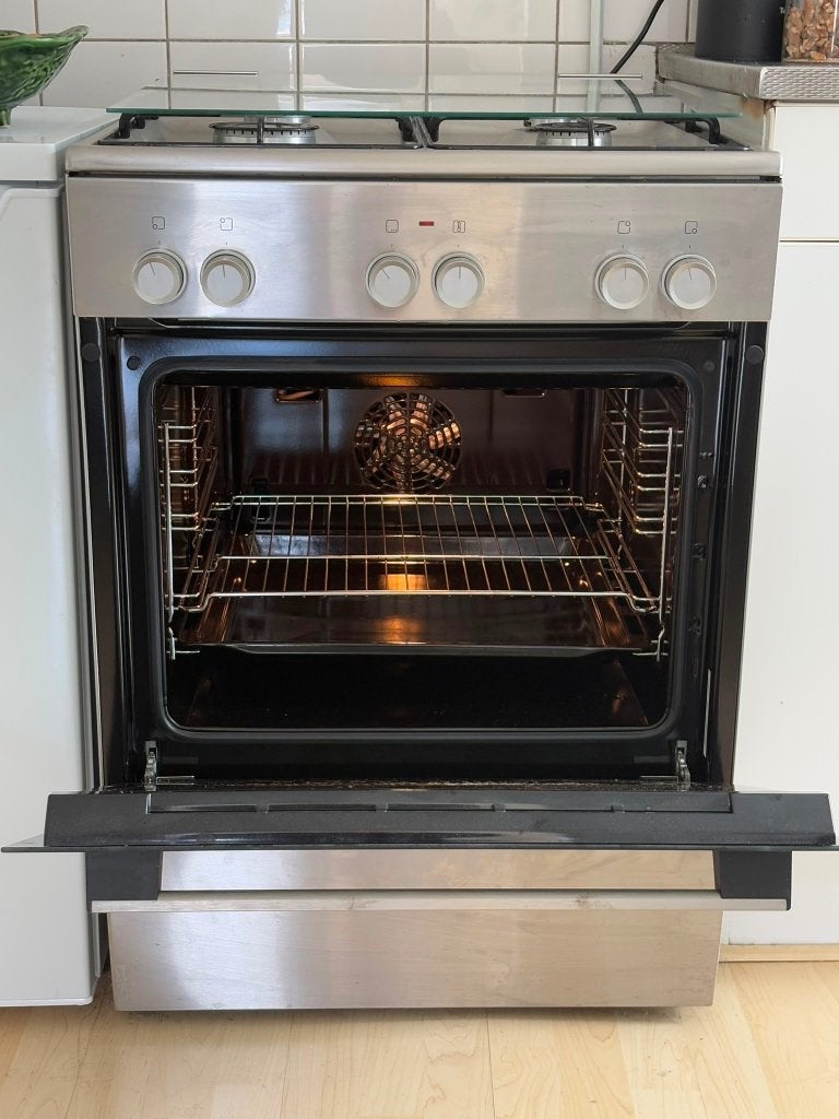BOSCH HXA090D50N gasfornuis met elektrische oven, Ophalen, 60 cm of meer, 4 kookzones, Zo goed als nieuw