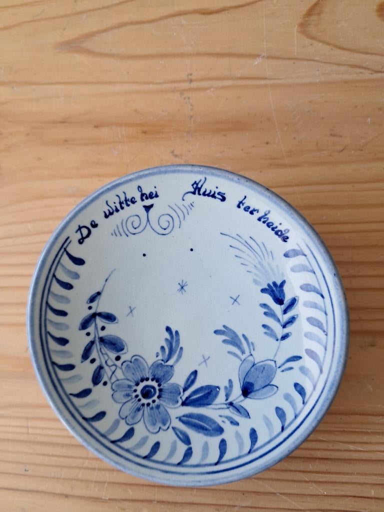 Delfts Blauw bordje 'De Witte Hei Huis ter Heide', Antiek en Kunst, Antiek | Porselein, Ophalen of Verzenden