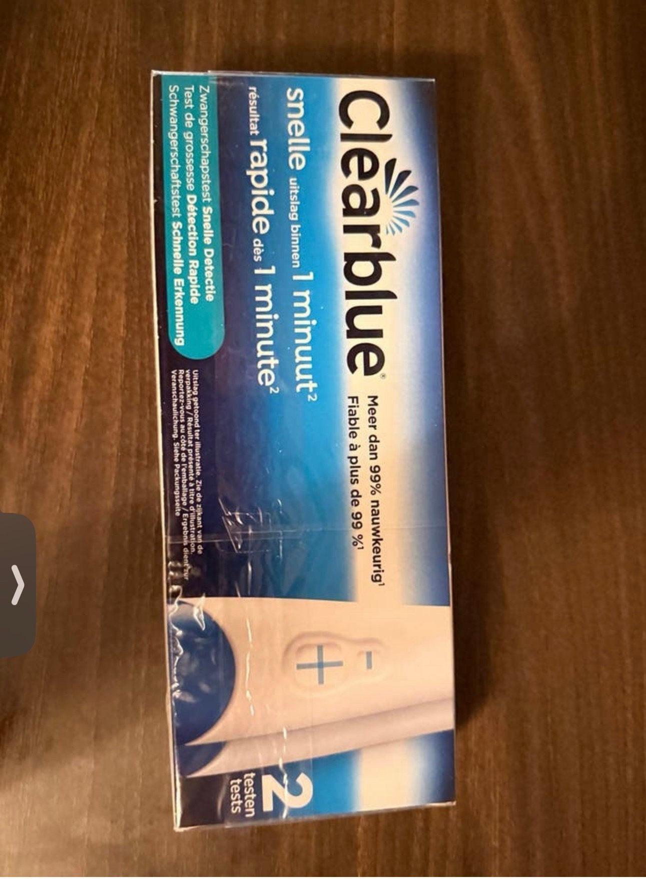 Clearblue Zwangerschapstest Snelle Detectie (2 testen), Ophalen of Verzenden, Zo goed als nieuw, Overige typen