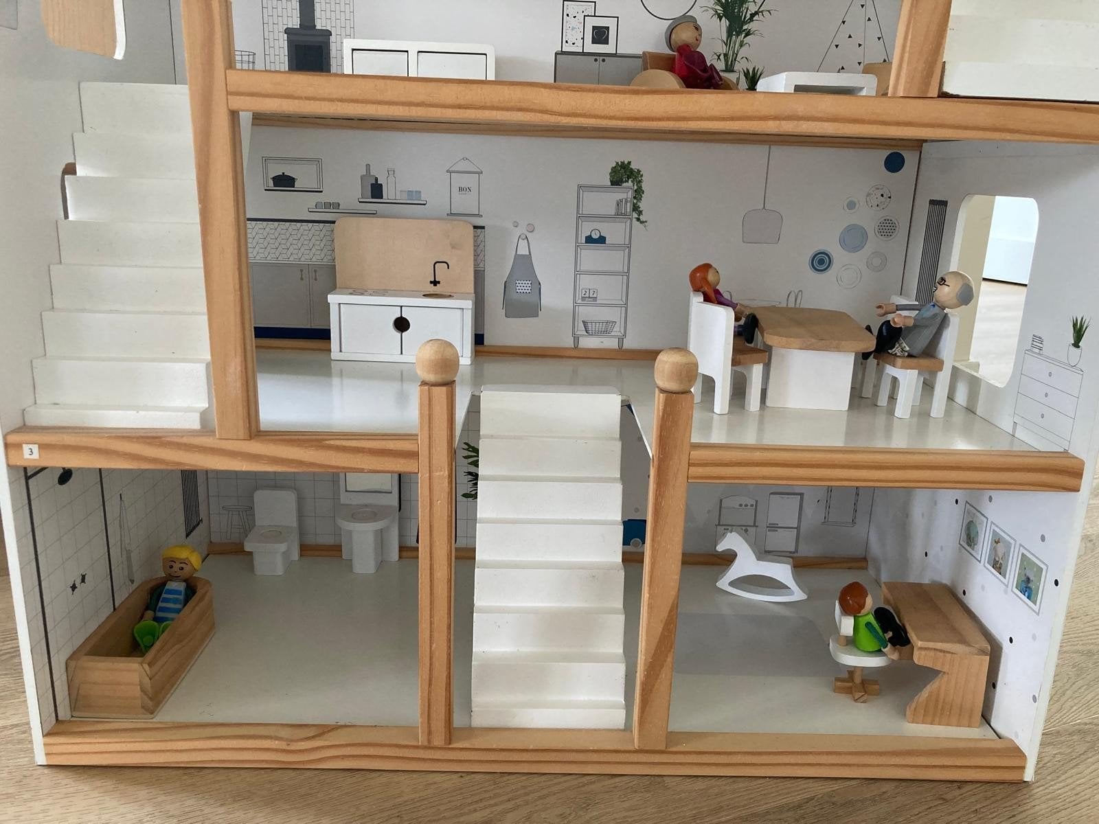 Houten poppenhuis Petite Amélie, Ophalen, Gebruikt, Poppenhuis