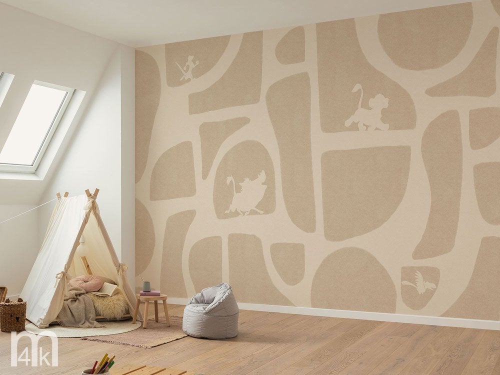 Lion King fotobehang Shapes - vlies behang 400 x 250 cm, Verzenden, Nieuw