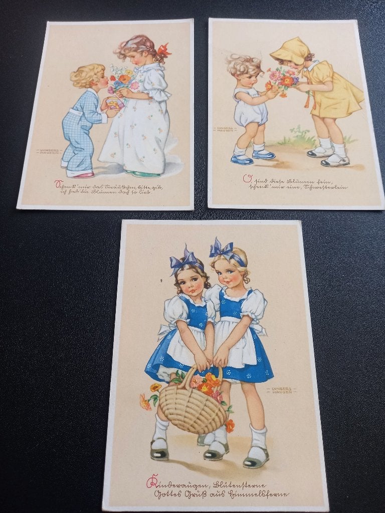 3 Kinderkaarten, Ophalen of Verzenden, 1920 tot 1940, Ongelopen, Kinderen