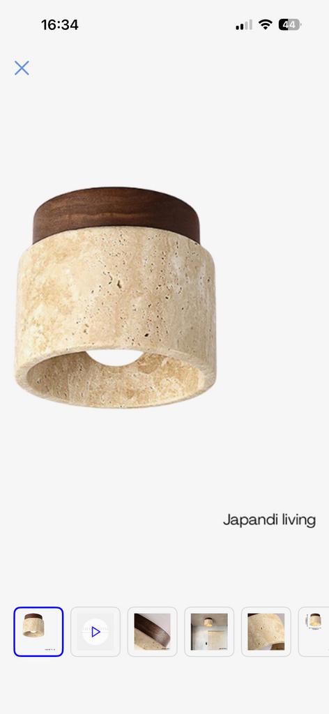 Japandi plafondlamp - 10x12cm - minimalistisch - walnoothout, Ophalen of Verzenden, Nieuw, Overige materialen, Japandi