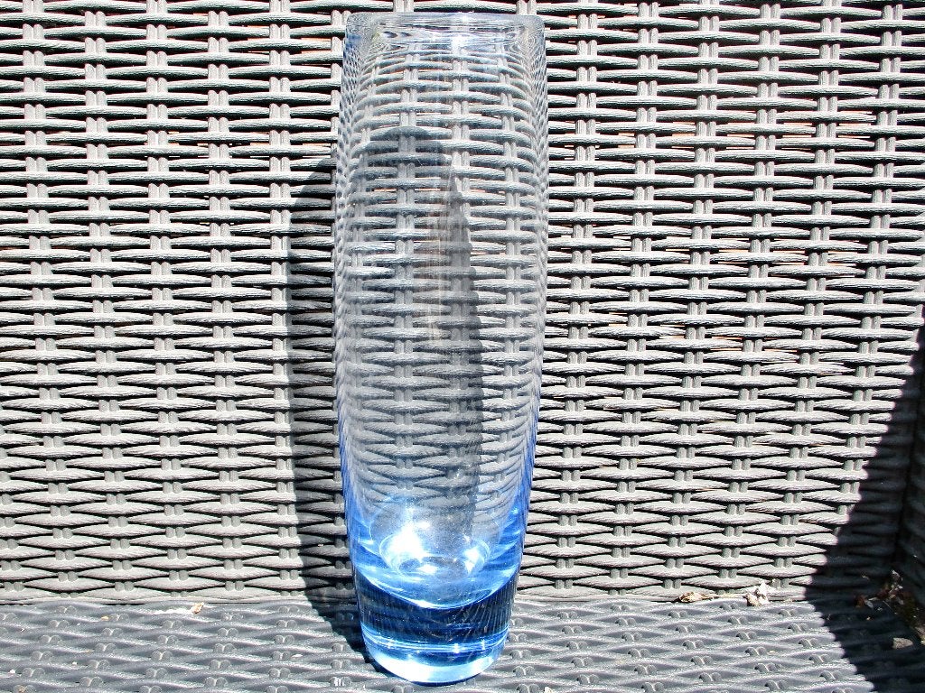 Grote blauwe glazen vaas vase Per Lütken voor Holmegaard, Ophalen of Verzenden