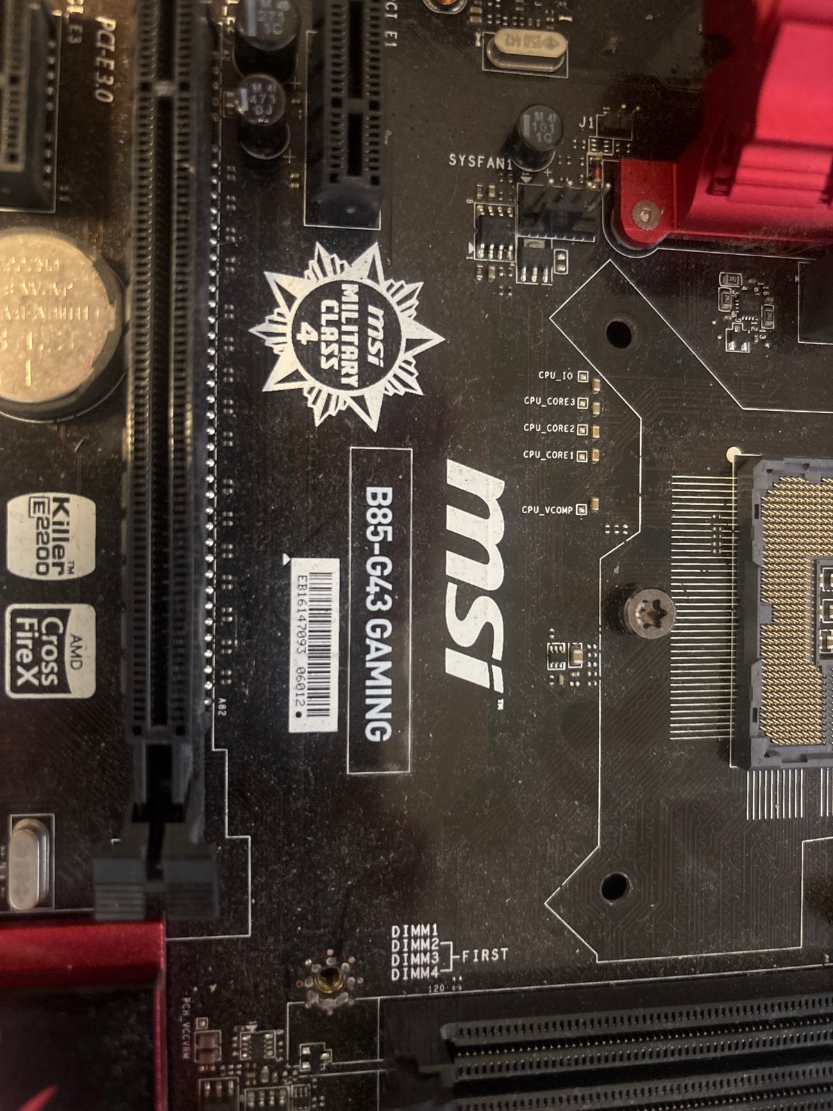 MSI B85-G43 GAMING Moederbord - Intel B85, DDR3, Socket 1150, Ophalen of Verzenden, Gebruikt, Intel, DDR3