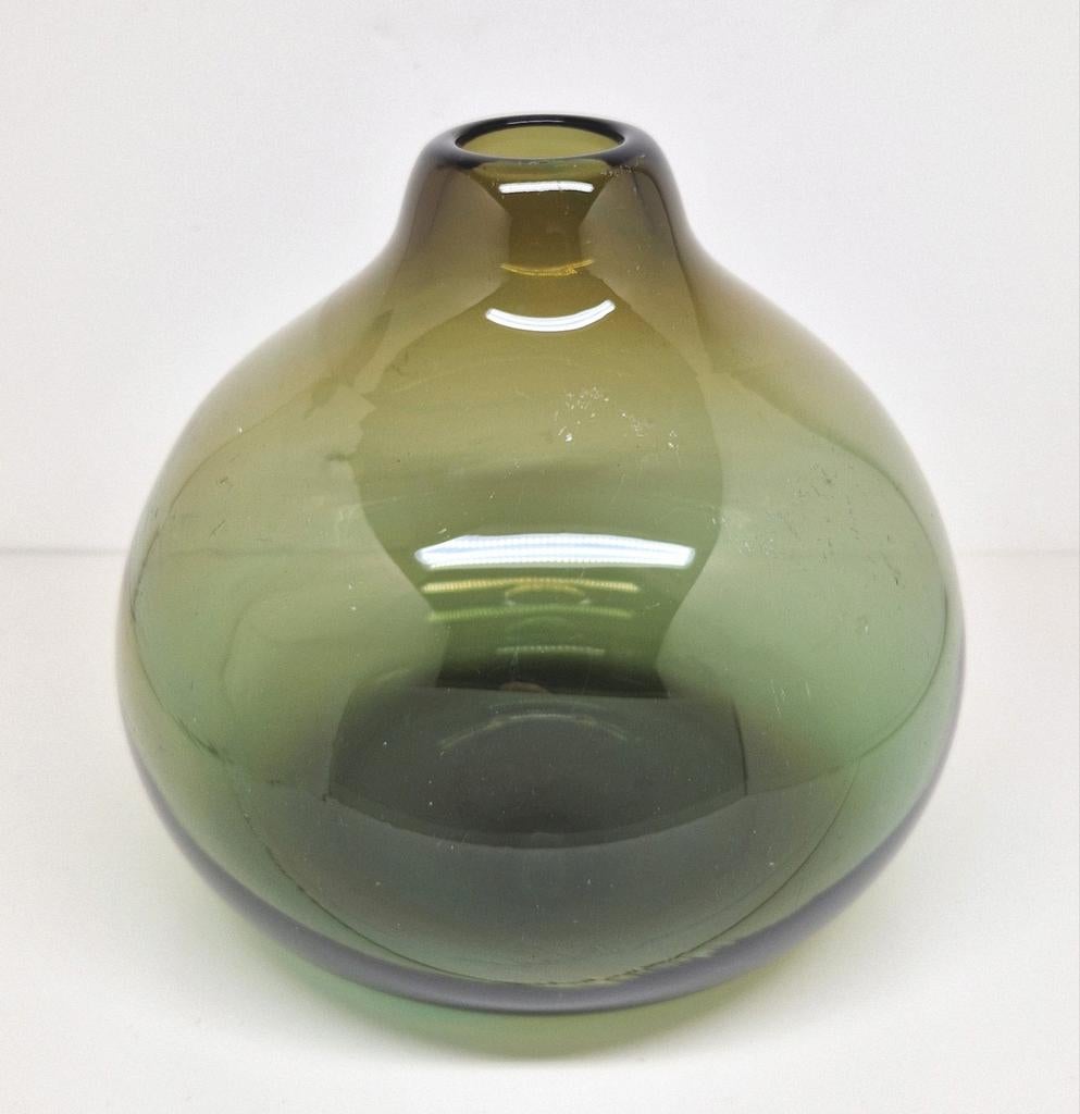 Groene druppelvaas Claude Morin Dieulefit, Frankrijk 1970., Antiek en Kunst, Ophalen of Verzenden