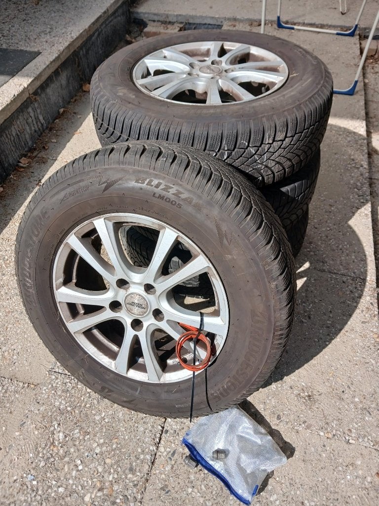 Velgen met Bridgestone winterbanden, Ophalen, 16 inch, Banden en Velgen, Winterbanden