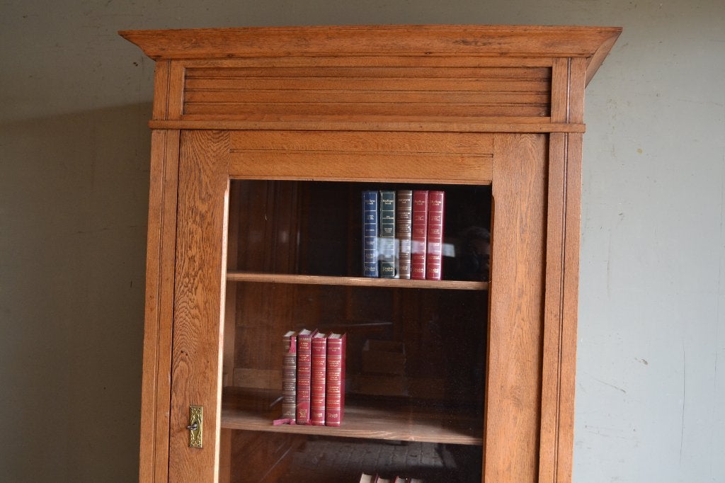 Prachtige antieke eiken houten Art Deco boekenkast, vitrine, Verzenden