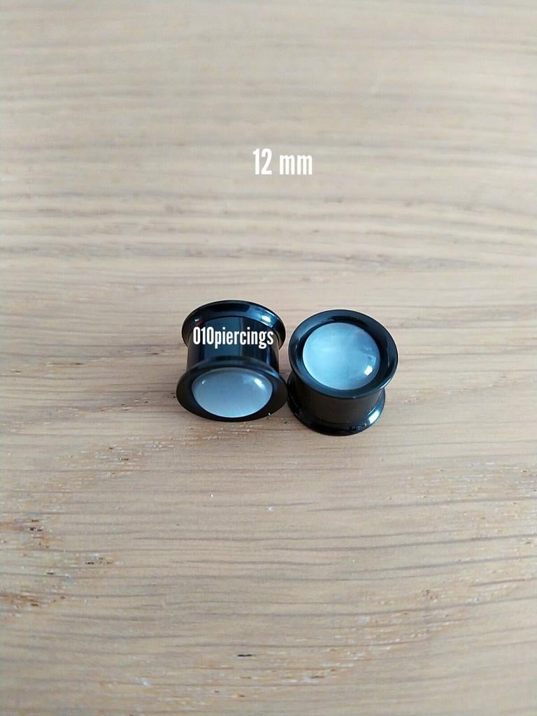 Nieuwe pluggen, tunnels. Staal. Opaal. 12 mm., Ophalen of Verzenden, Zo goed als nieuw, Staal, Oor- of Traguspiercing