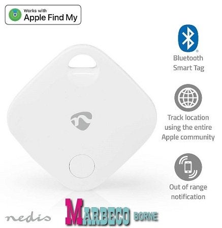 Keyfinder, Koffer, Tas, Auto finder voor Apple Find My App, Nedis SmartLife, Nieuw, Universeel, Info@marbeco.nl