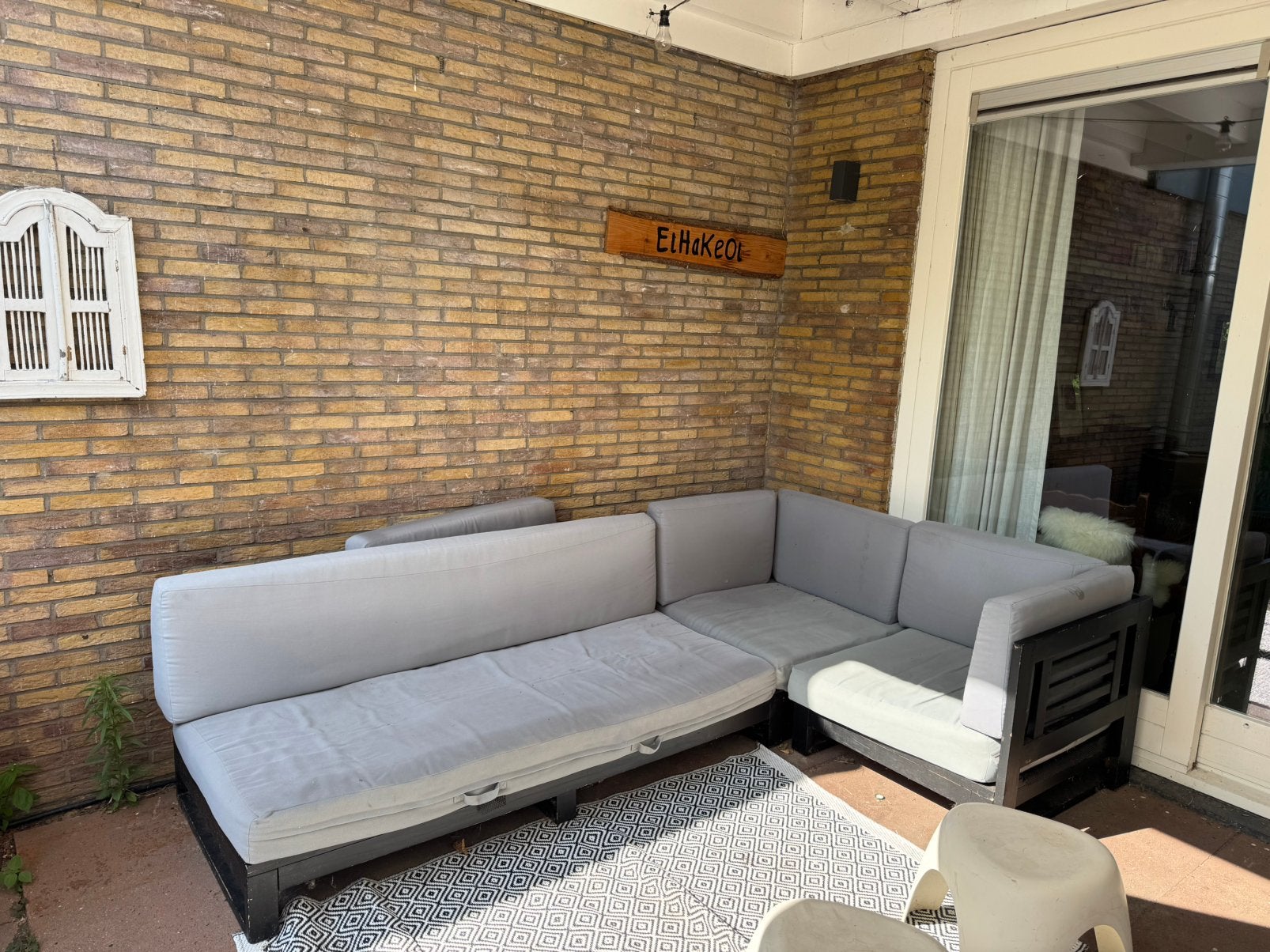 Lekkere grote loungeset 2.60* 1.60* 90, Tuin en Terras, Ophalen, Gebruikt, 6 zitplaatsen, Steigerhout