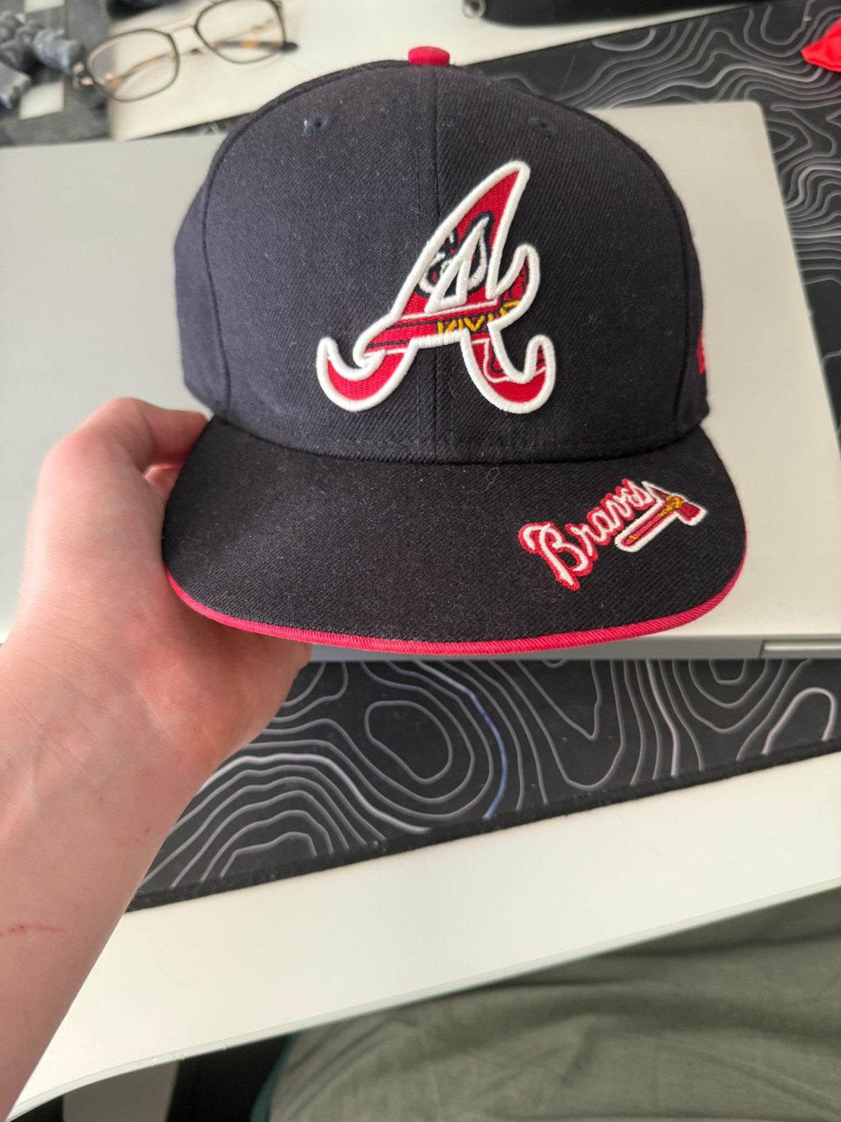 Atlanta Braves Baseball Cap / Pet - Donkerblauw & Rood, Kleding | Heren, Hoeden en Petten, Ophalen of Verzenden, Zo goed als nieuw