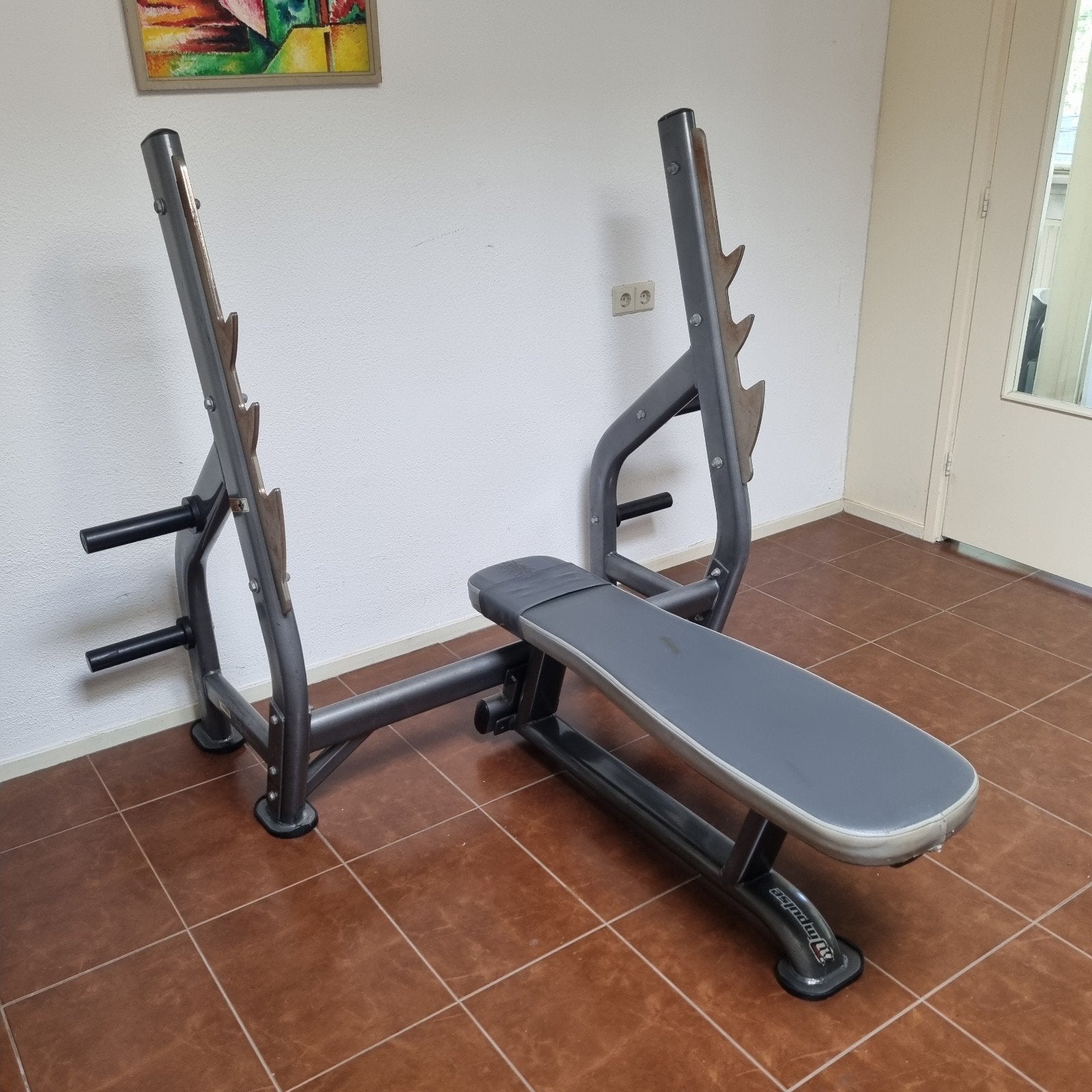 Vlakke halterbank Impulse, Sport en Fitness, Ophalen, Gebruikt, Benen, Fitnessbank