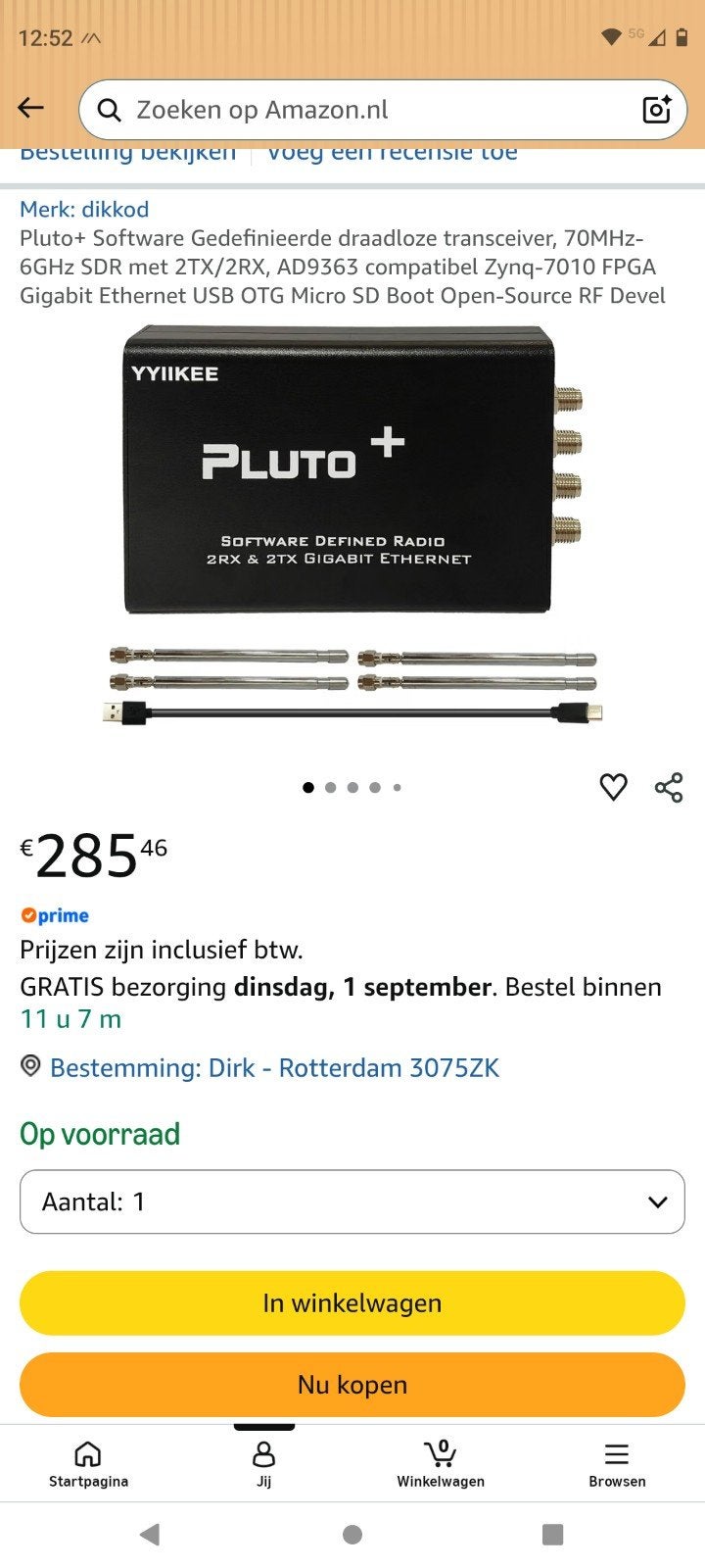 Pluto plus SDR compleet 2 x RX/DX 100Khz-6Ghz, Telecommunicatie, Zenders en Ontvangers, Ophalen, Zo goed als nieuw, Zender en Ontvanger