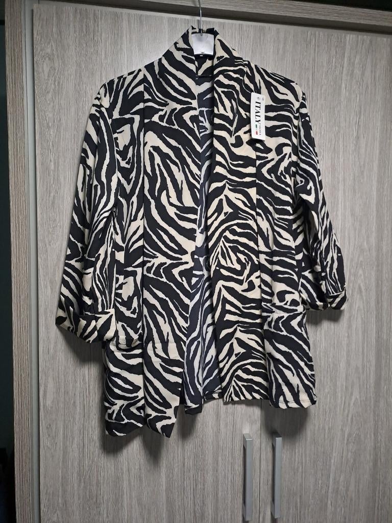 Jasje zebra print maat 46, Beige, Maat 46/48 (XL) of groter, Nieuw, Jasje