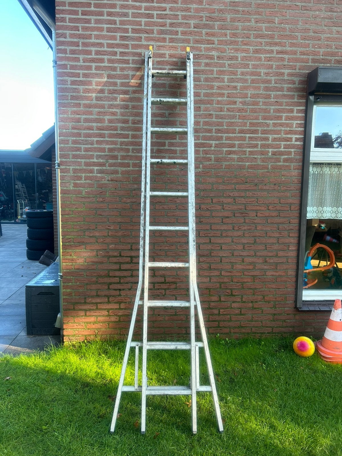 Aluminium ladder Dirks 2x10 sports, Ophalen, Gebruikt, ., Dirks