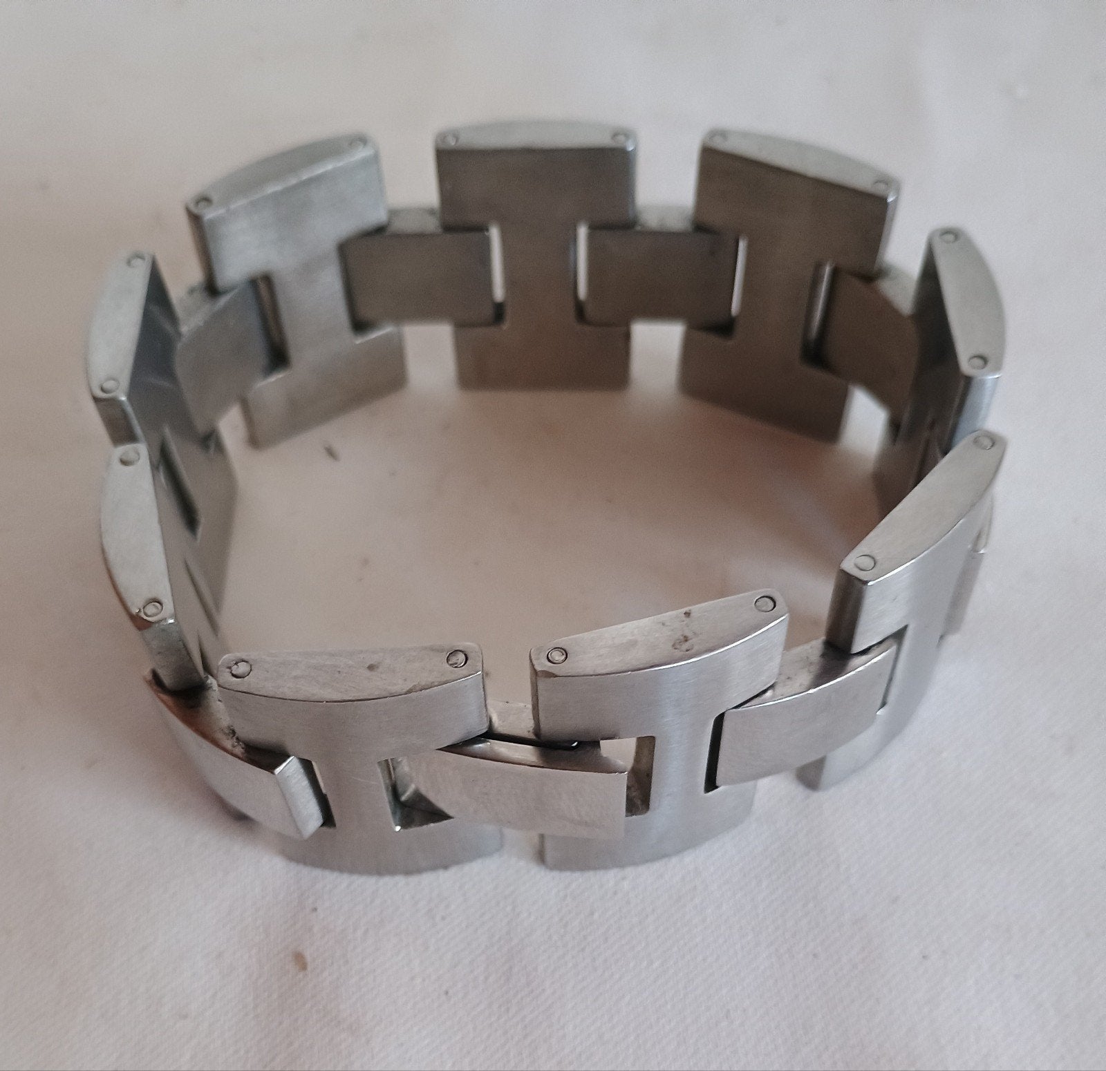 brede rvs heren armband, Ophalen, Nieuw, Zilver, Staal