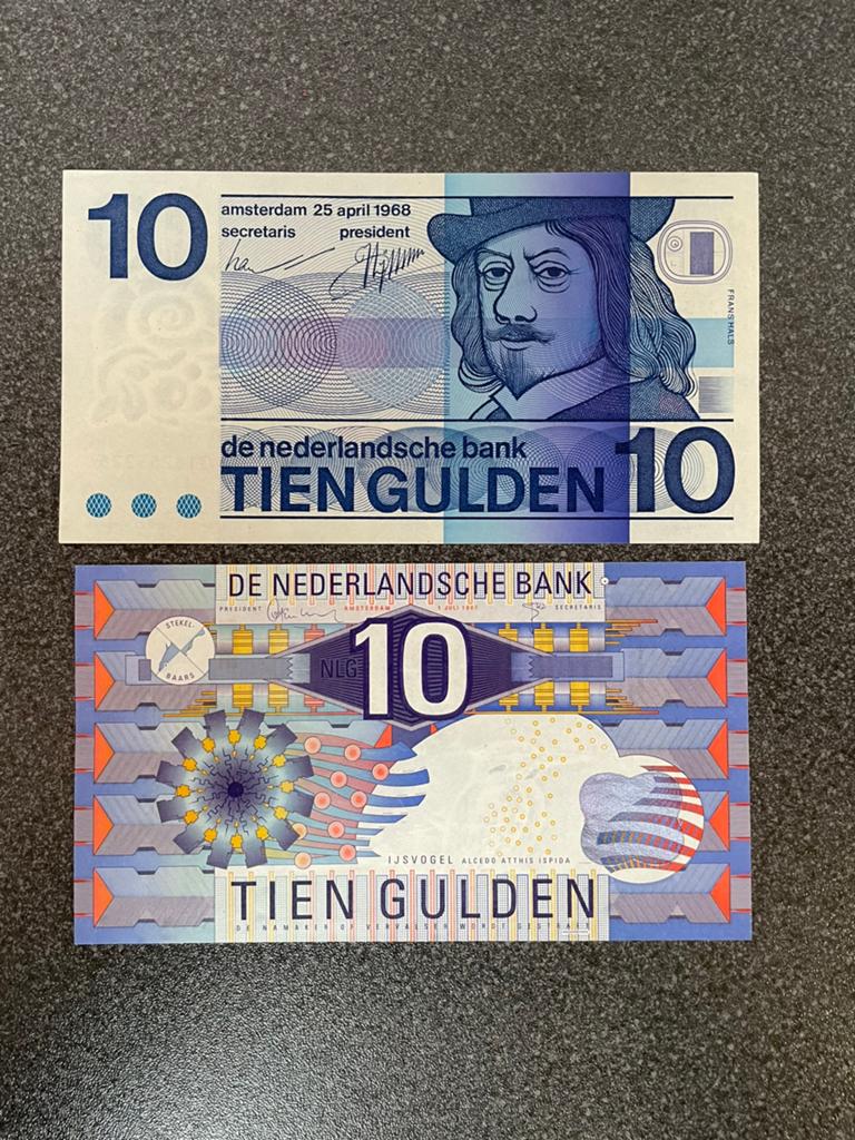 2x10 gulden UNC, Postzegels en Munten, Bankbiljetten | Nederland, Ophalen of Verzenden, 5 gulden