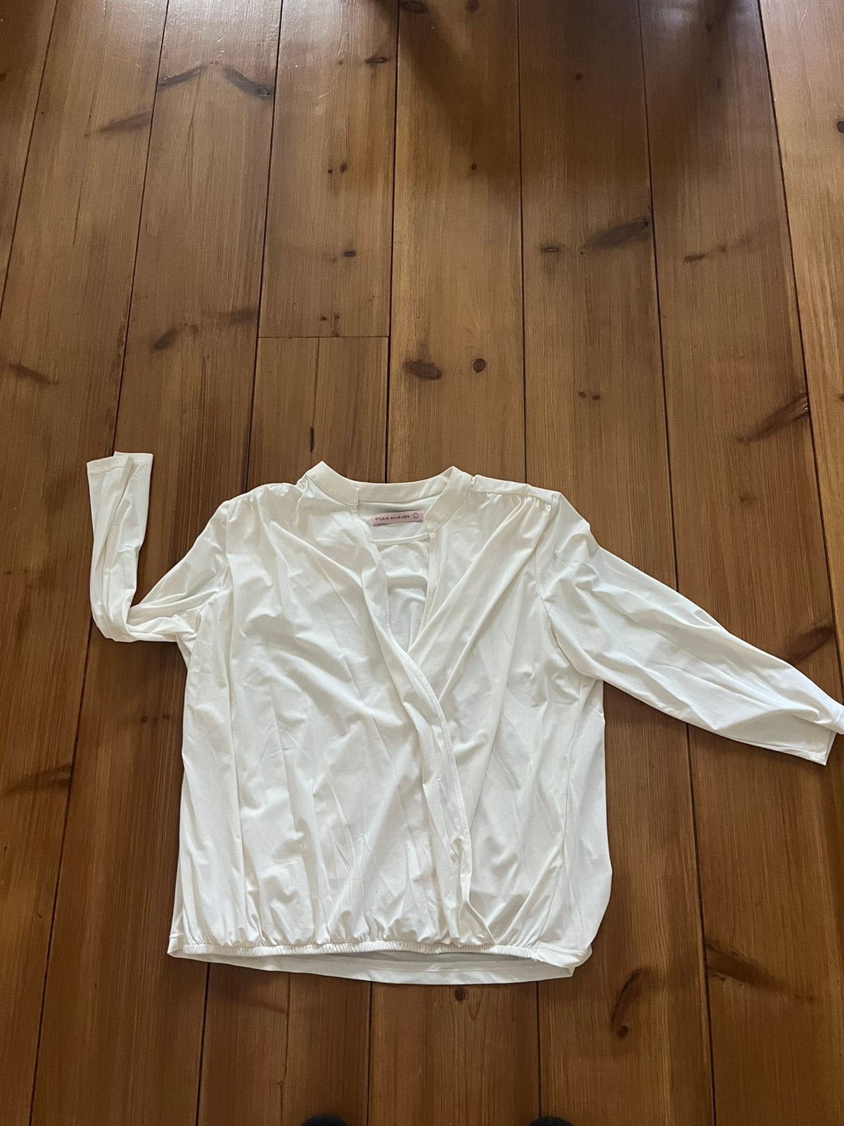 Mooie creme travelstof top Studio Anneloes, L, Kleding | Dames, Tops, Verzenden, Beige, Maat 42/44 (L), Zo goed als nieuw