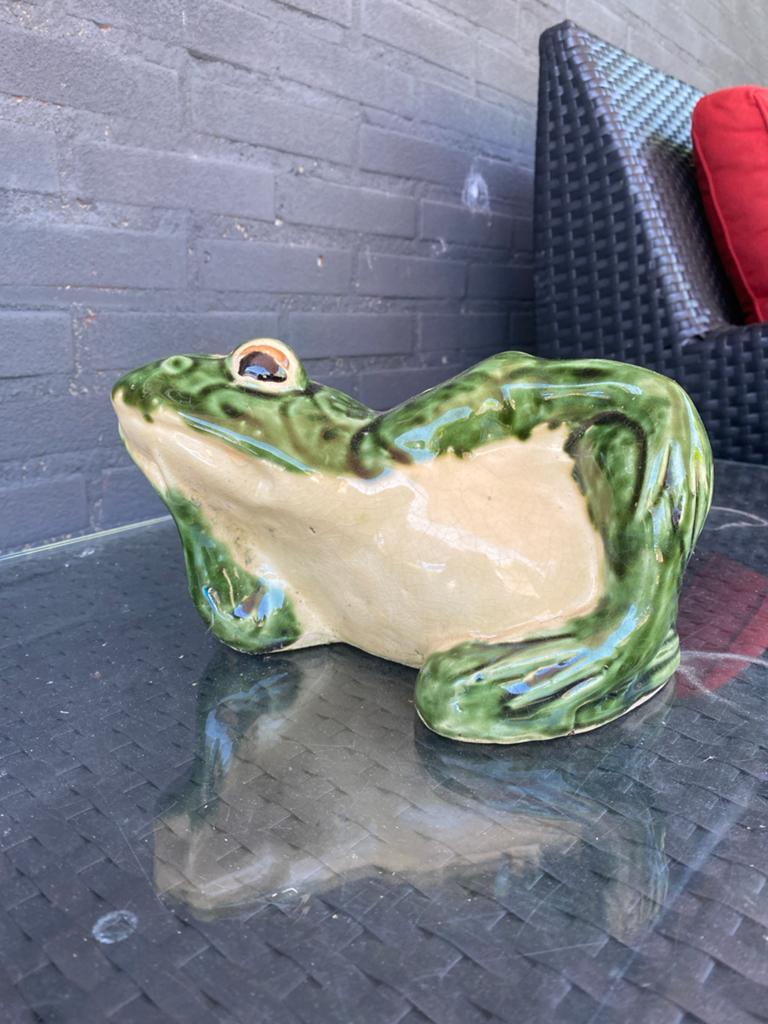 Decoratief Kikker Beeldje - Groen Keramiek, Verzamelen, Dierenverzamelingen, Ophalen of Verzenden, Gebruikt, Reptiel of Amfibie